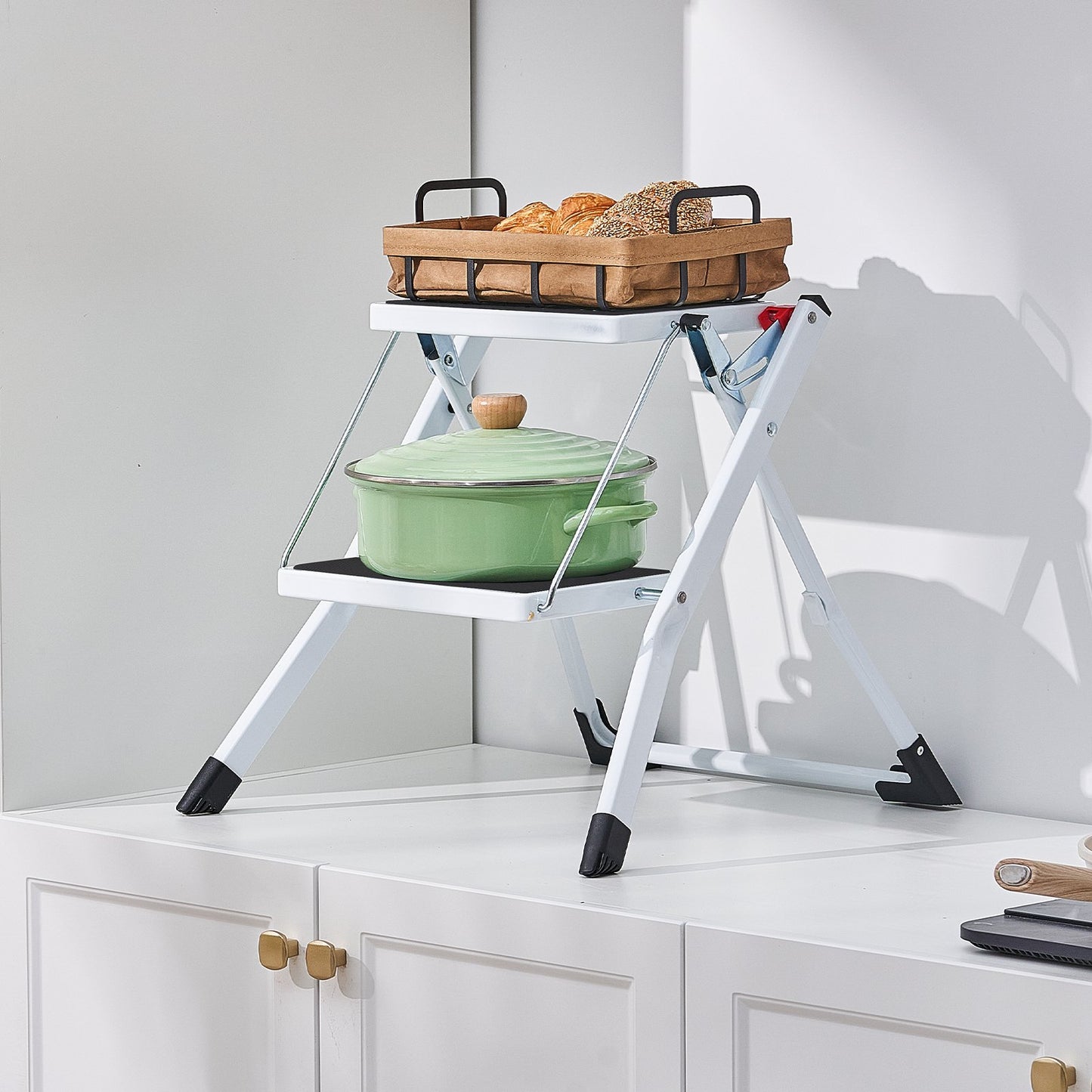 VEVOR Step Ladder 2-Step 330lbs Capacity, Ergonomic Folding Steel Step Stool with Wide Anti-Slip,-$25