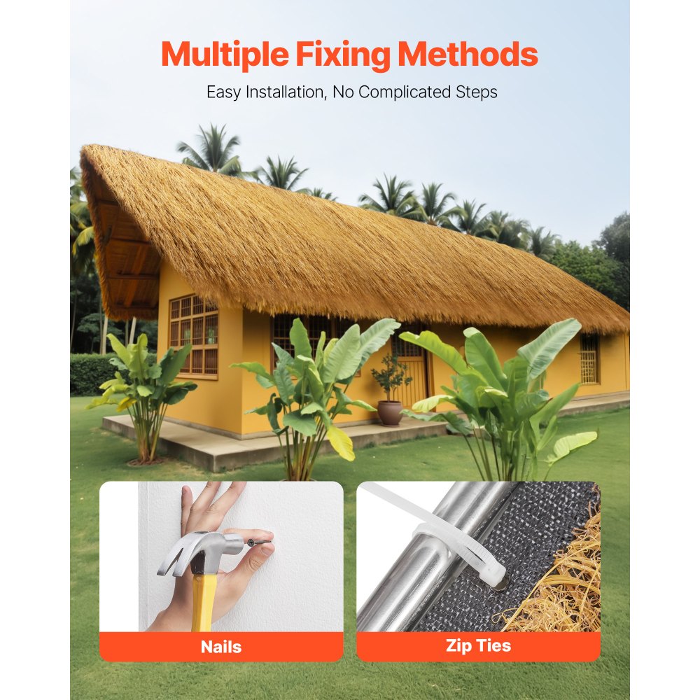 VEVOR Artificial Thatch Grass Roof, 1.3 x 3.9 ft Tiki Bar Hut Thatch Roofing Roll,-$15
