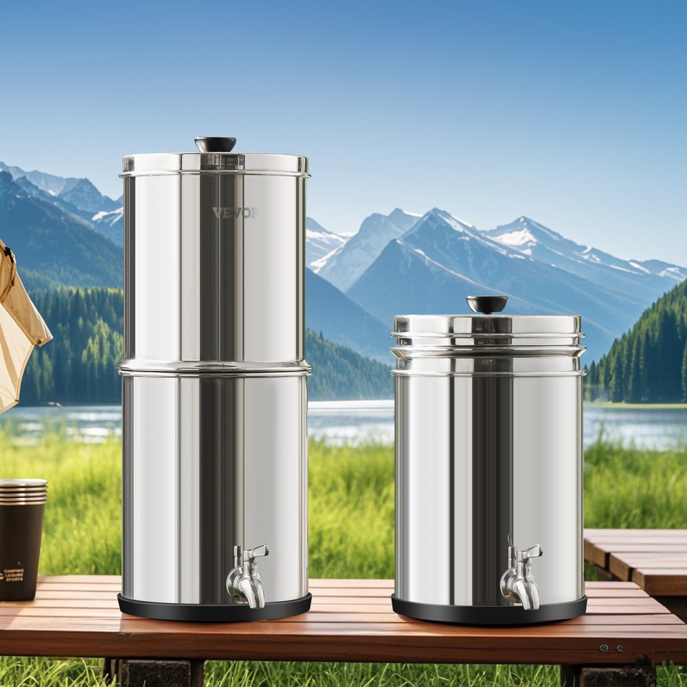 VEVOR Gravity-fed Water Filter System, 2.25G 304 Stainless-Steel Countertop System,-$80