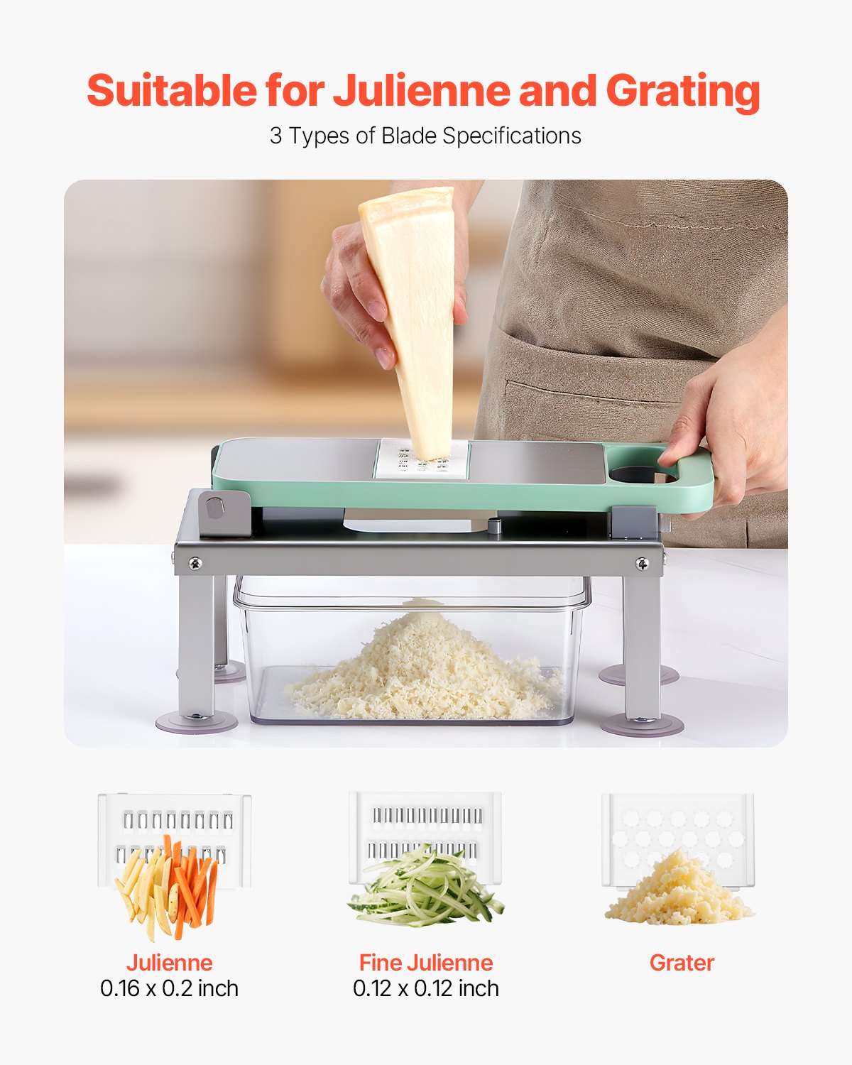 VEVOR Vegetable Chopper Mandoline Slicer, All-in-1 Food Veggie Cutter with 8 Stainless Steel Blades,-$40