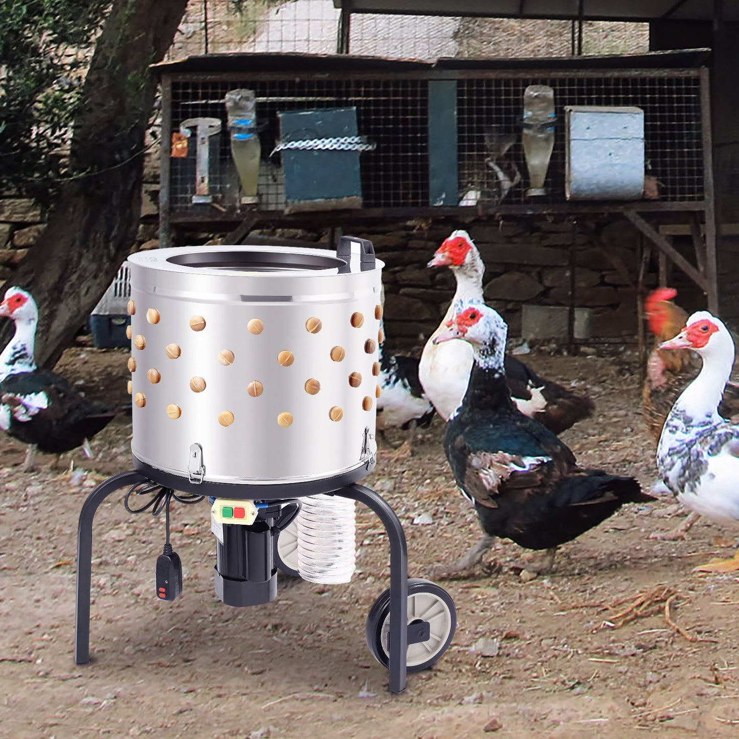 VEVOR Chicken Plucker Machine, 20" Diameter Stainless Steel Drum, Defeathering Equipment,-$330
