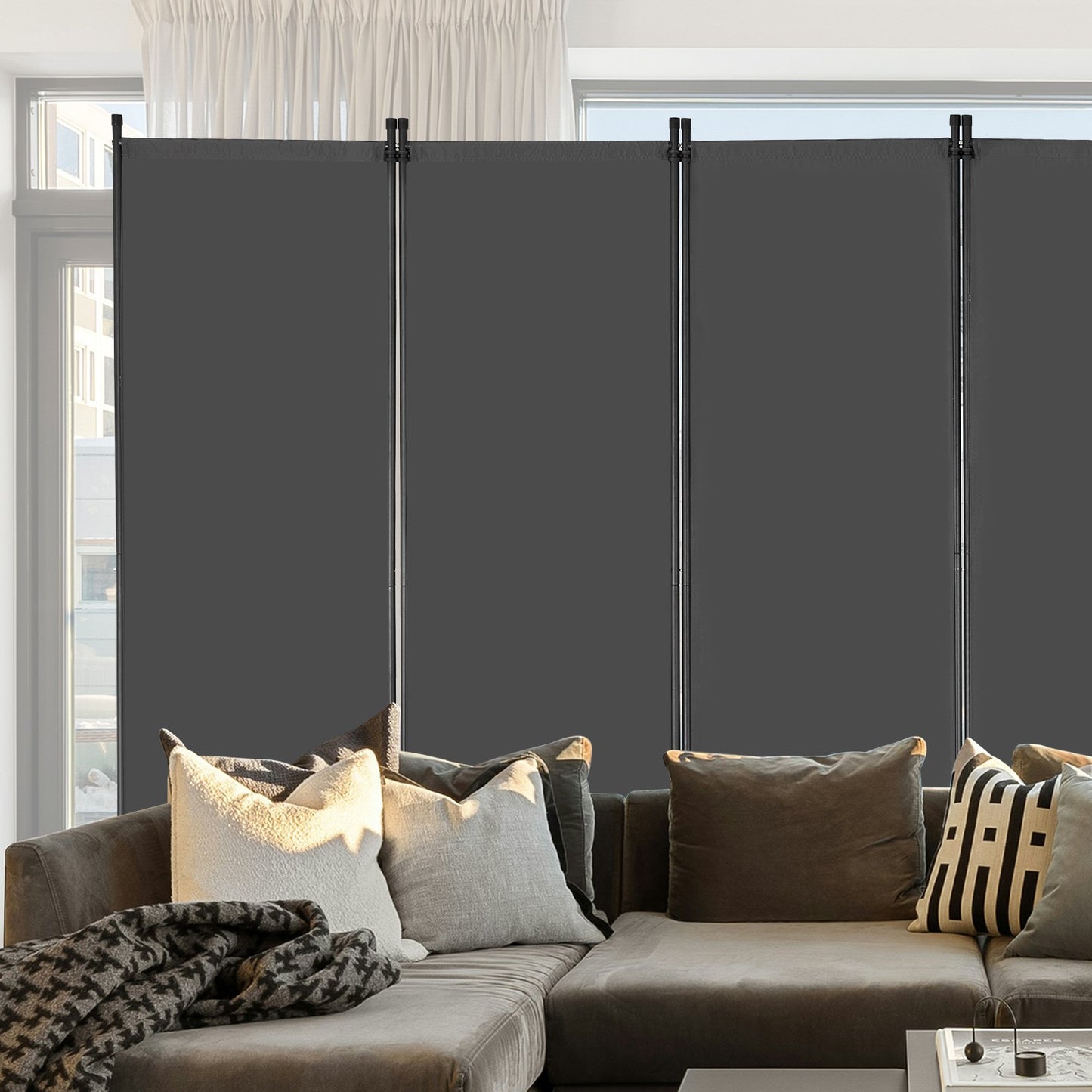 VEVOR Room Divider, 6 Panels Room Divider, Folding Privacy Screen and Portable,-$55