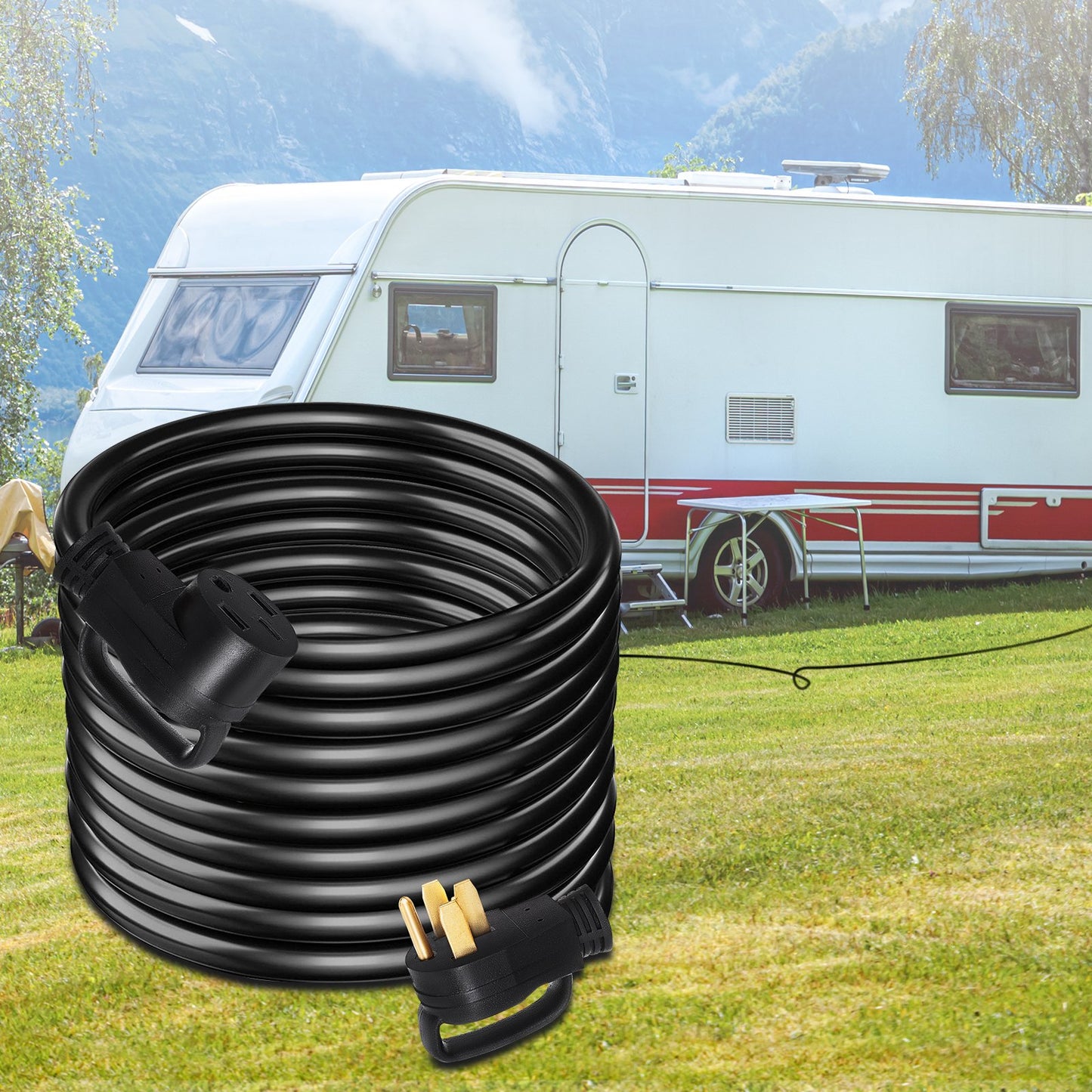 VEVOR 50 FT 50 Amp RV Extension Cord NEMA N14-50P to N14-50R, 125 / 250V Heavy Duty,-$200