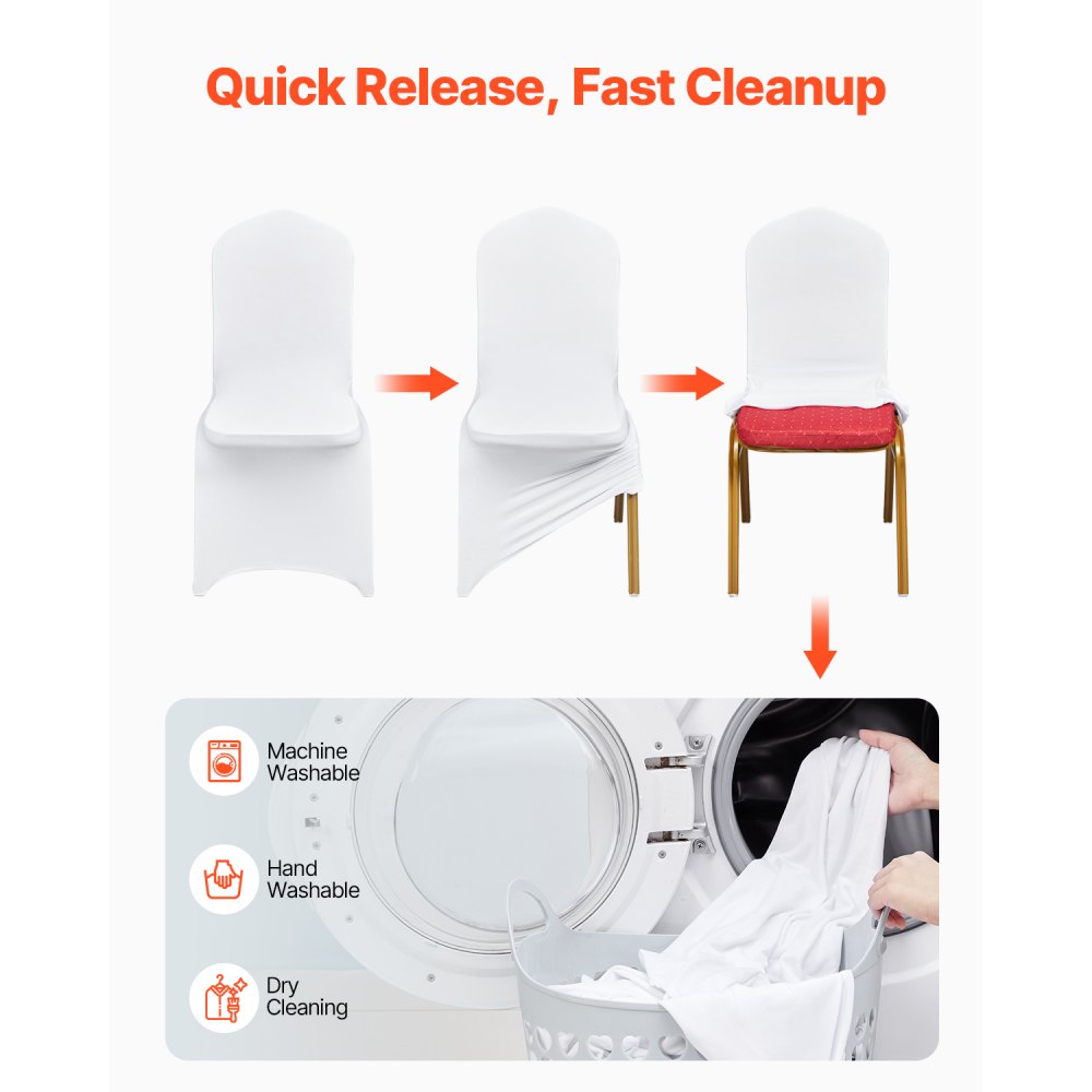 Open Box(95% New)VEVOR Stretch Spandex Folding Chair Covers, Universal Fitted Chair Cover(100PCS White),-$55