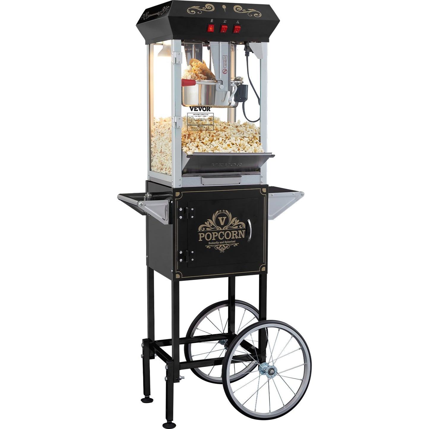 VEVOR Popcorn Maker with Cart, 850W Popcorn Popper Machine, 8 Oz Kettle Makes 48 Cups,-$210