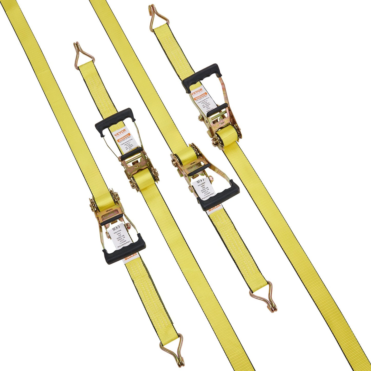VEVOR Ratchet Tie Down Straps (4PK), 5000 lb Break Strength, Double J Hook Includes 4 Premium,-$35