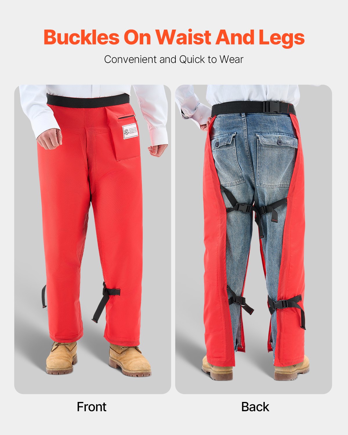 VEVOR Apron Style Chainsaw Chaps, Class C, 8 Layers Chainsaw Pants with Adjustable Belt & Gear Pocket, -$45