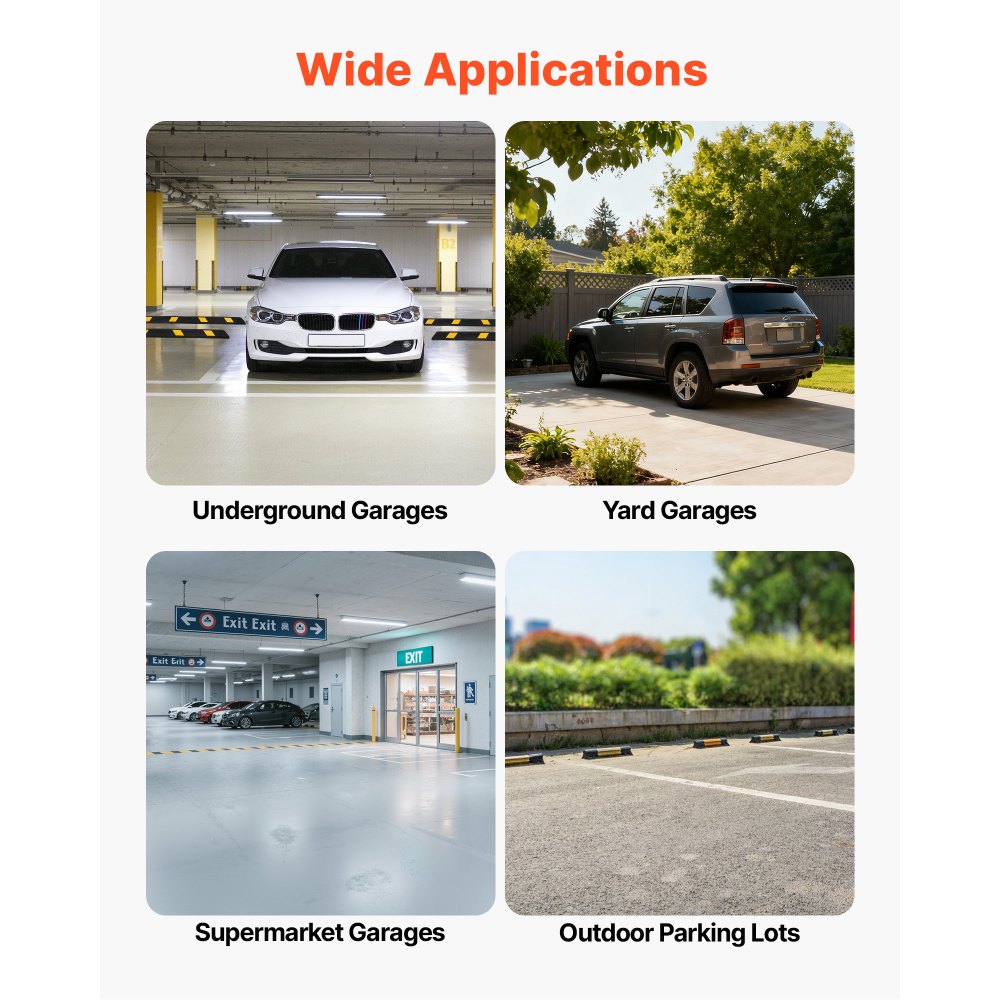 VEVOR Parking Stopper, 72 Inch Heavy Duty Parking Aid for Garage, Rubber Curb Garage Floor Stopper,-$50
