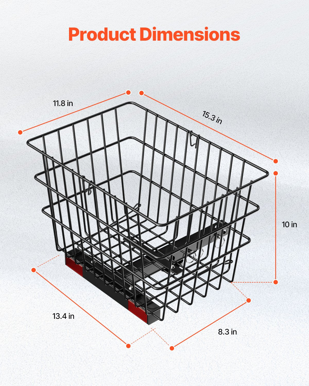 VEVOR Scooter Rear Basket, Heavy Duty Metal Wire Basket with Handle, Spacious Cargo Basket,-$30