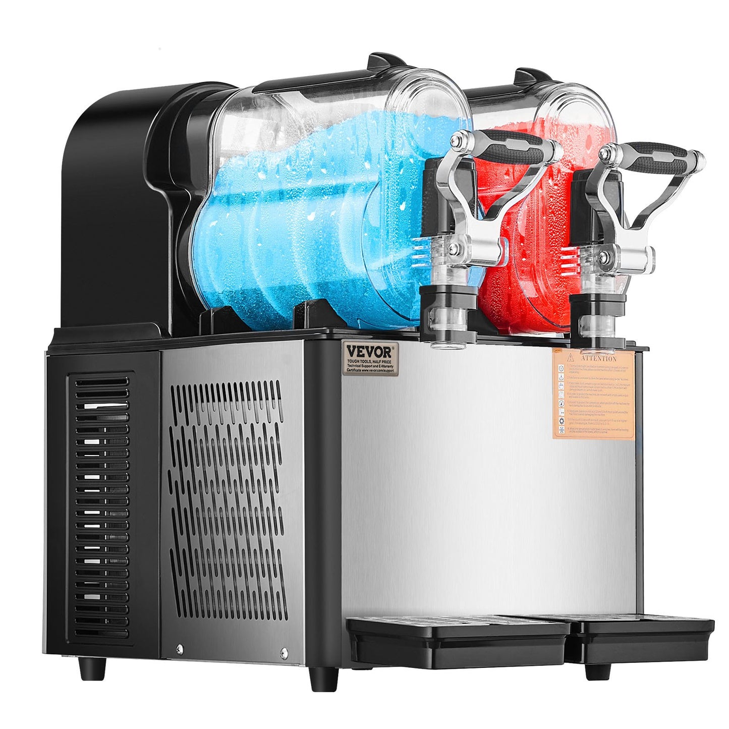 VEVOR Commercial Slushy Machine, 3Lx2 Double Tank Frozen Drink Machine, 24 Cups,-$600