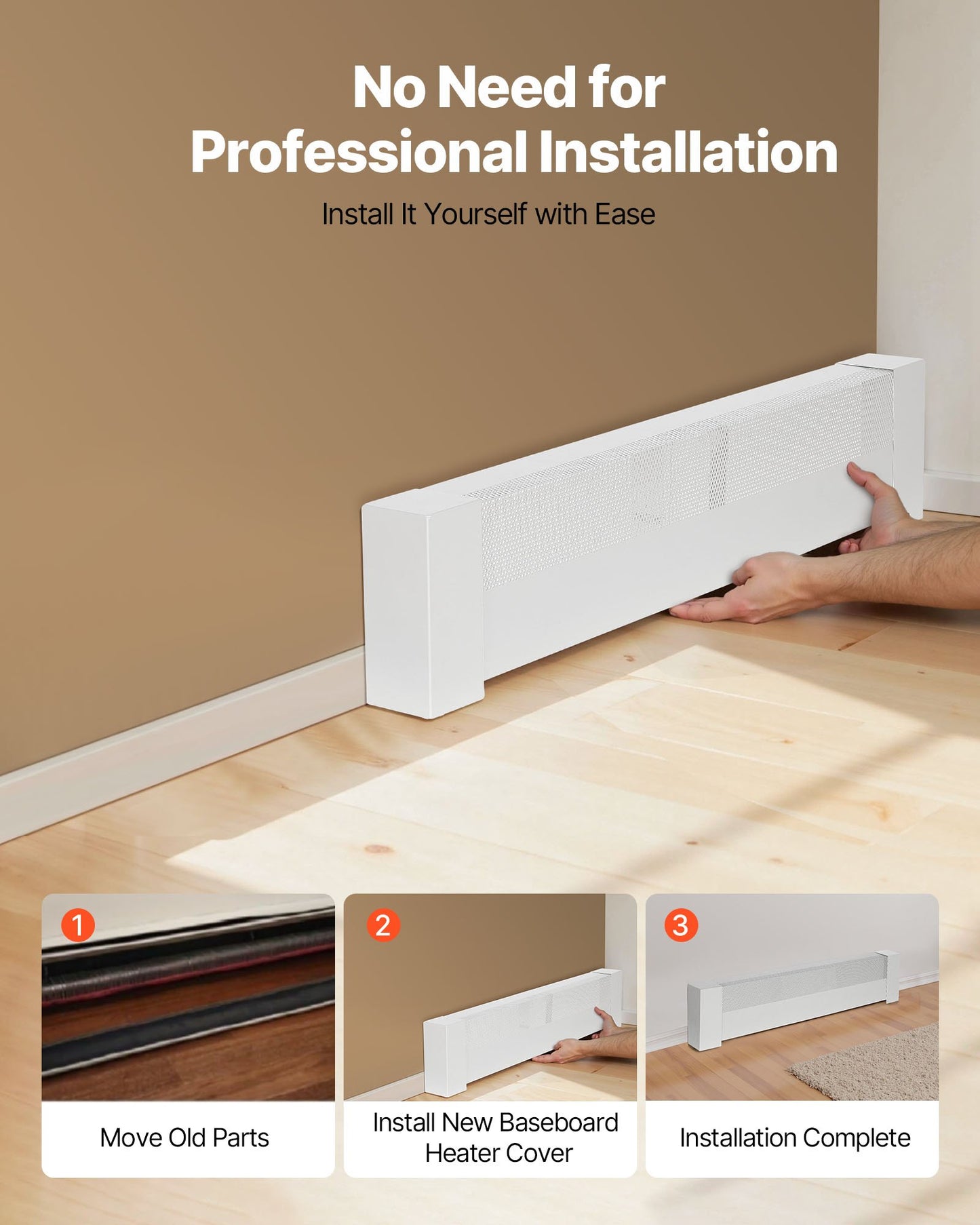 VEVOR Baseboard Heater Covers, Basic Series 3 ft Standard Electric Heating Unit Front Cover,-$35
