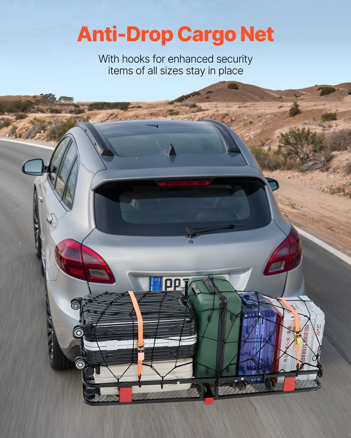 VEVOR 53" x 19" x 5", Hitch Cargo Carrier, 500 lbs Capacity Hitch Cargo Carrier with Hitch Stabilizer,-$70