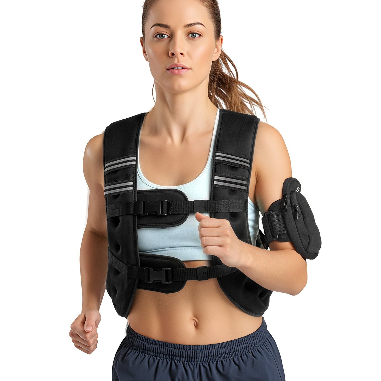 VEVOR Weighted Vest, 20 lbs Weight Vest with Reflective Stripe, Adjustable Buckle Body,-$35