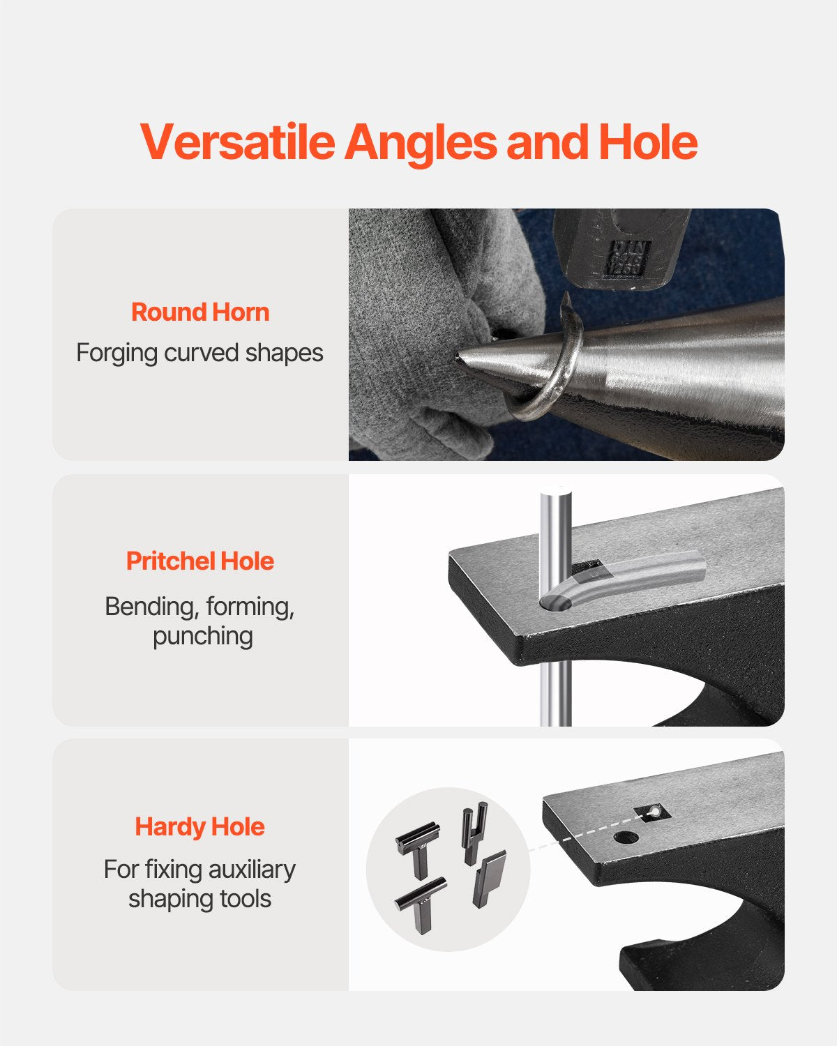 VEVOR Single Horn Anvil, 25lbs Cast Steel Anvil, High Hardness Rugged Round Horn Anvil with Stable Base,-$50
