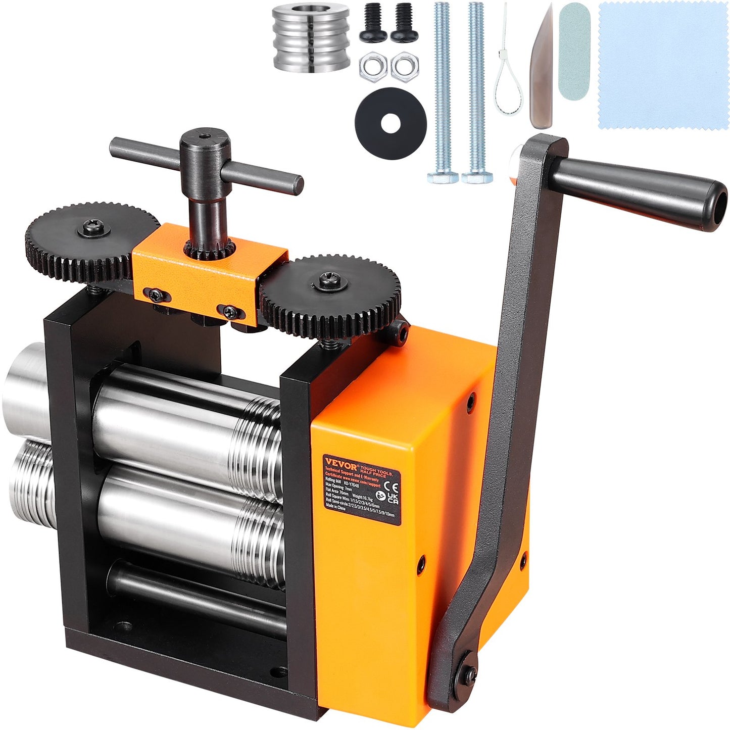 VEVOR Rolling Mill, 3"/76 mm Jewelry Rolling Mill Machine, 1: 2 Gear Ratio, 3-in-1,-$125
