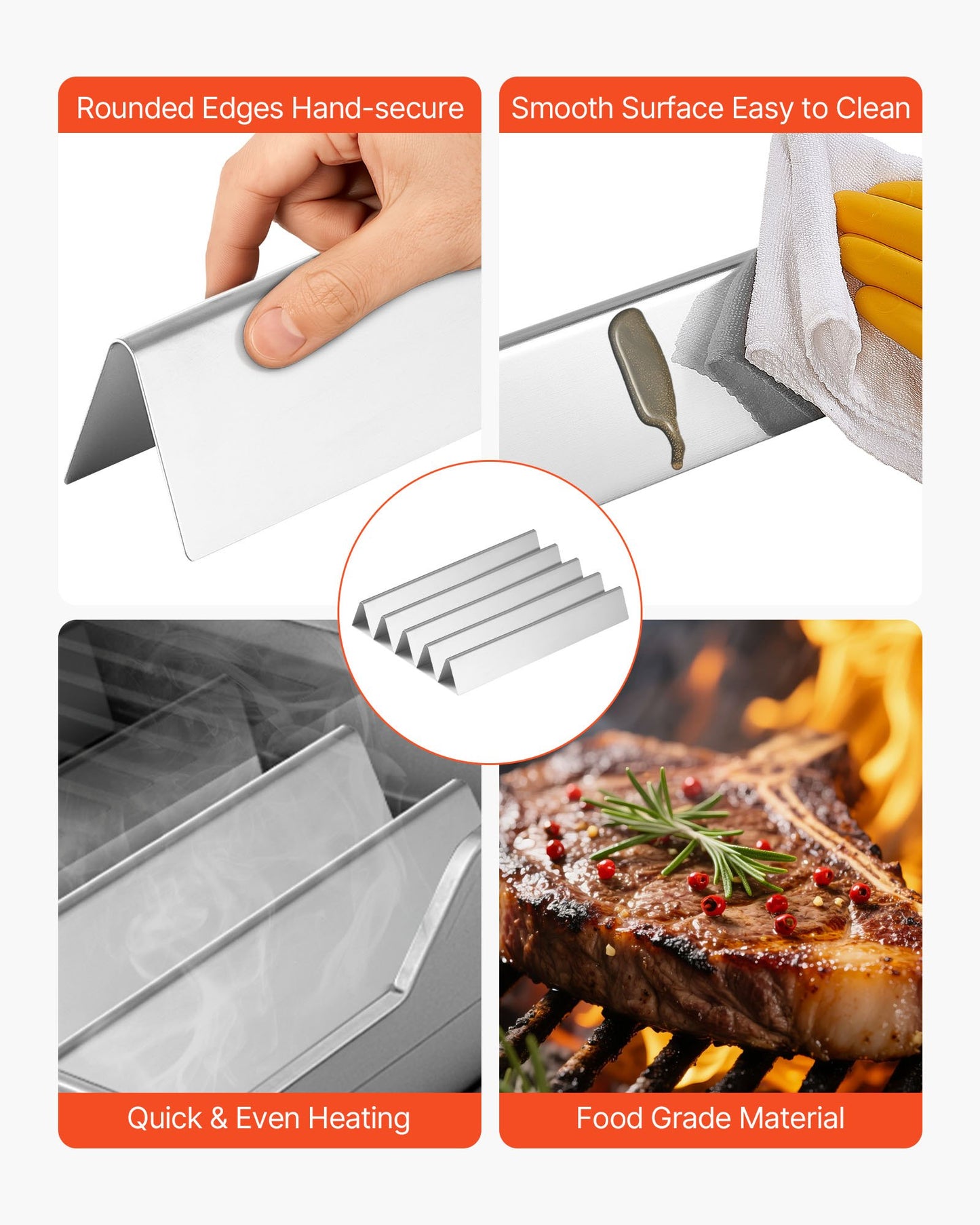 VEVOR Flavorizer Bars and Heat Deflectors, 17 inch Grill Replacement Part, for Weber Genesis 300,-$25