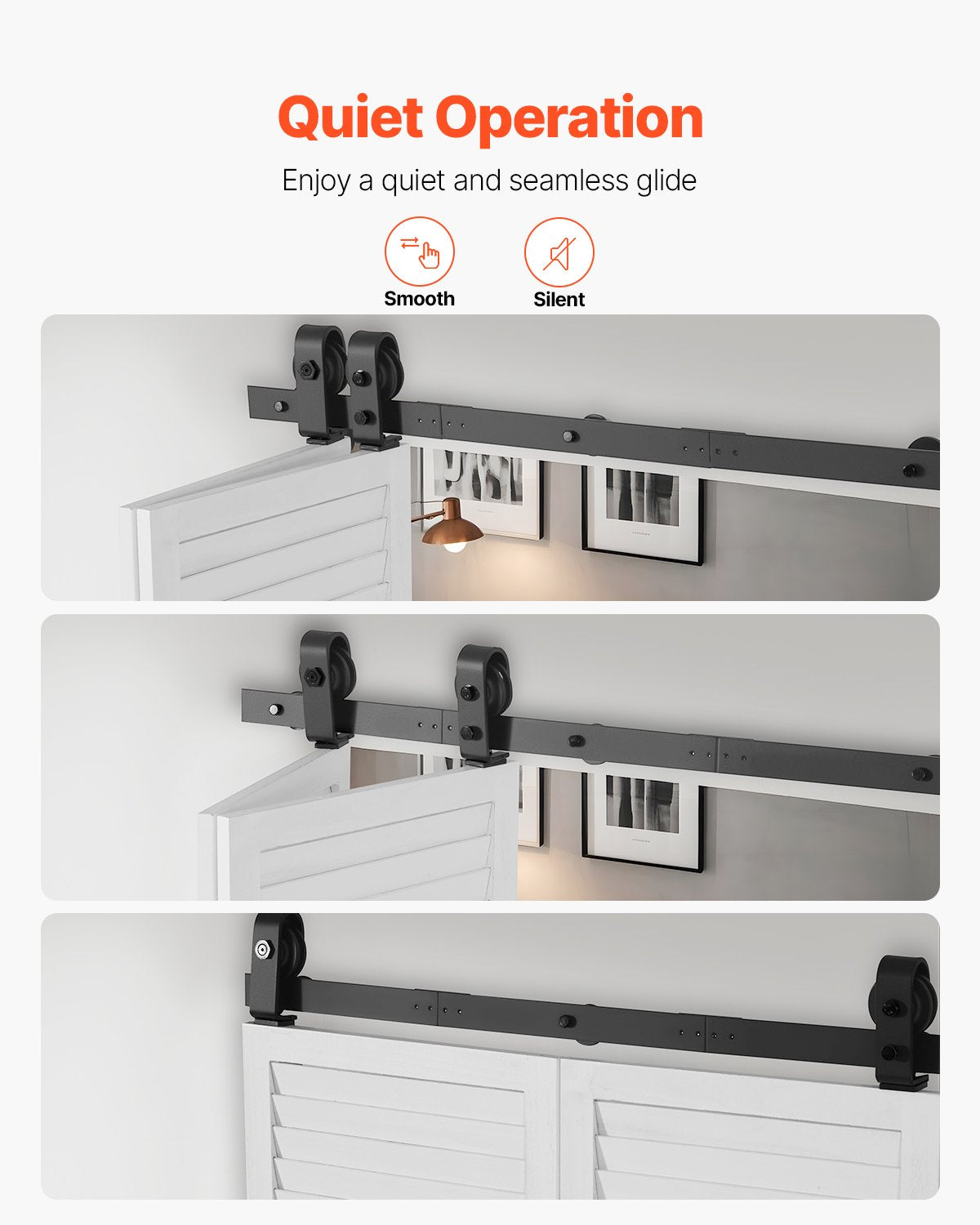 VEVOR Bi-Folding Sliding Barn Door Hardware Track Kit, 36" Top Mount Track Kit, Slide Smoothly,-$35