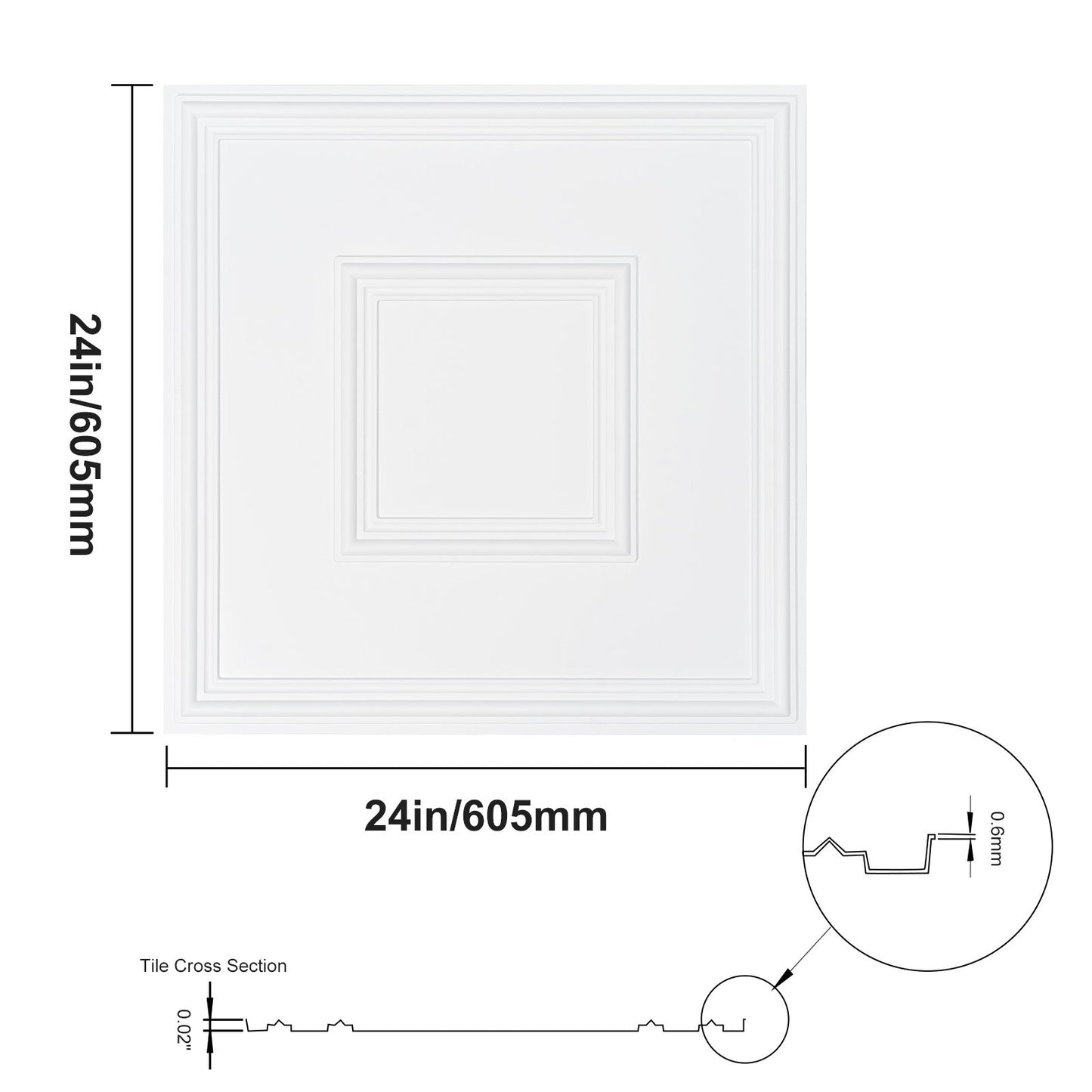 VEVOR Ceiling Tiles, 12-Pack 24 x 24 in, Drop Ceiling Tiles Premium PVC Sheet, Easy Installation,-$45