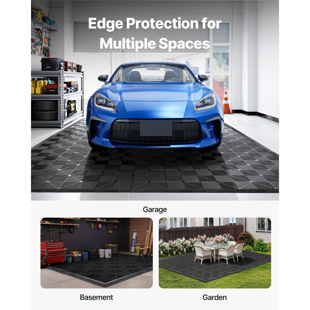 VEVOR Transition Edge Kit, 11-Piece, Durable PP Interlocking Modular Garage Floor Edging,-$15
