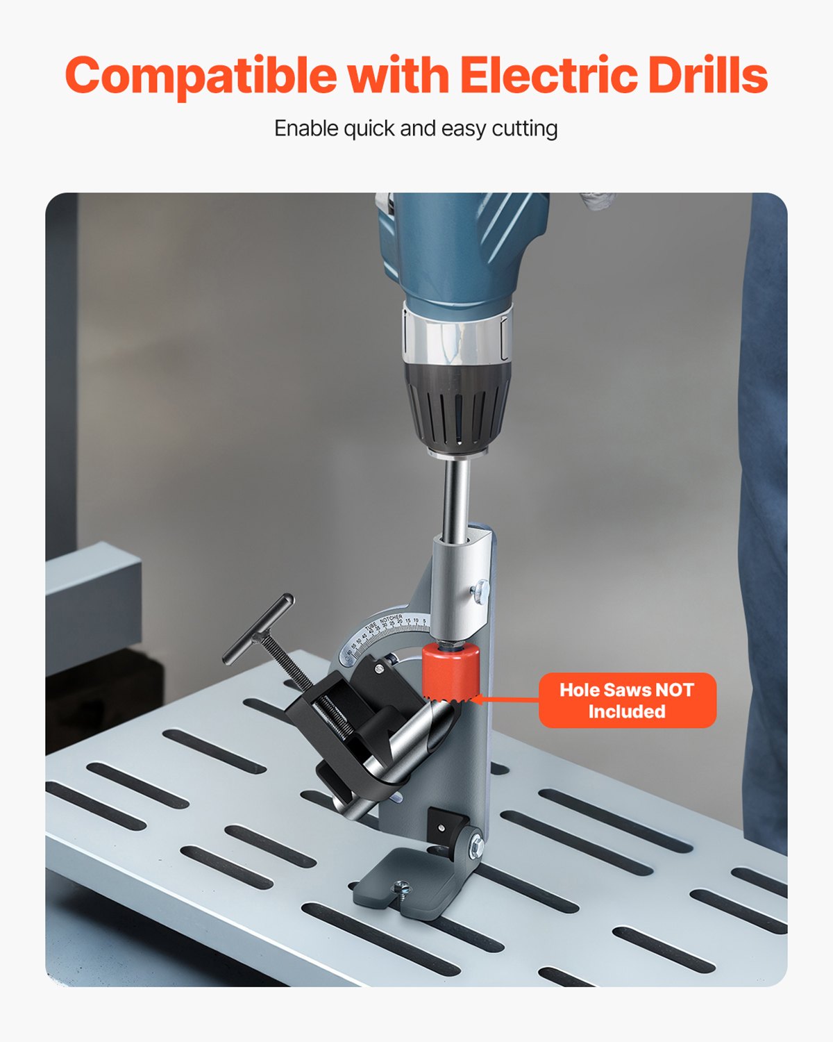 VEVOR Pipe Notcher, Tubing Notcher for 1/2 to 2-inch Pipes, Pipe & Tube Notcher with 0 to 60° Adj,-$45