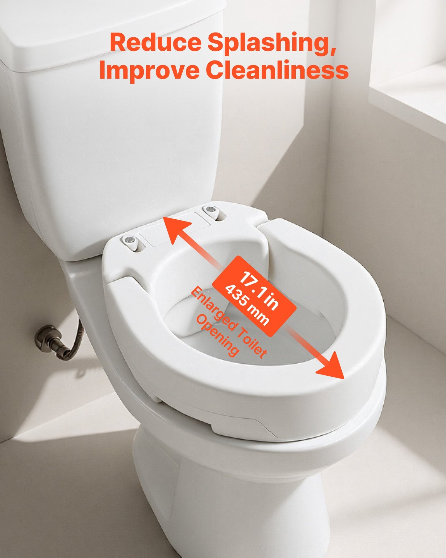 VEVOR Raised Toilet Seat, 300 lbs Load Capacity, 3.5-Inch Lift Height, Commode Elevated Toilet Seat,-$30