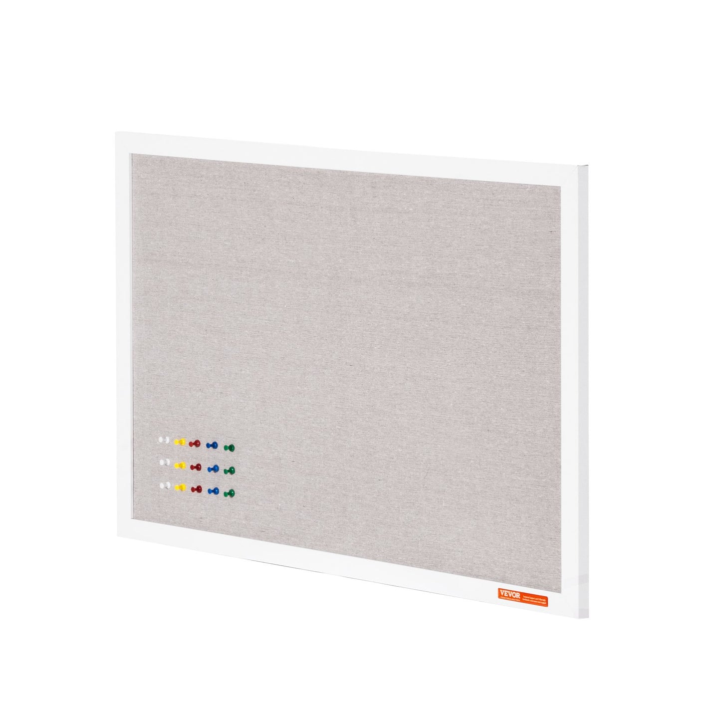 VEVOR 30"x20" White Cork Board with Linen Surface – Stylish Wall-Mounted Bulletin Board for Home,-$20