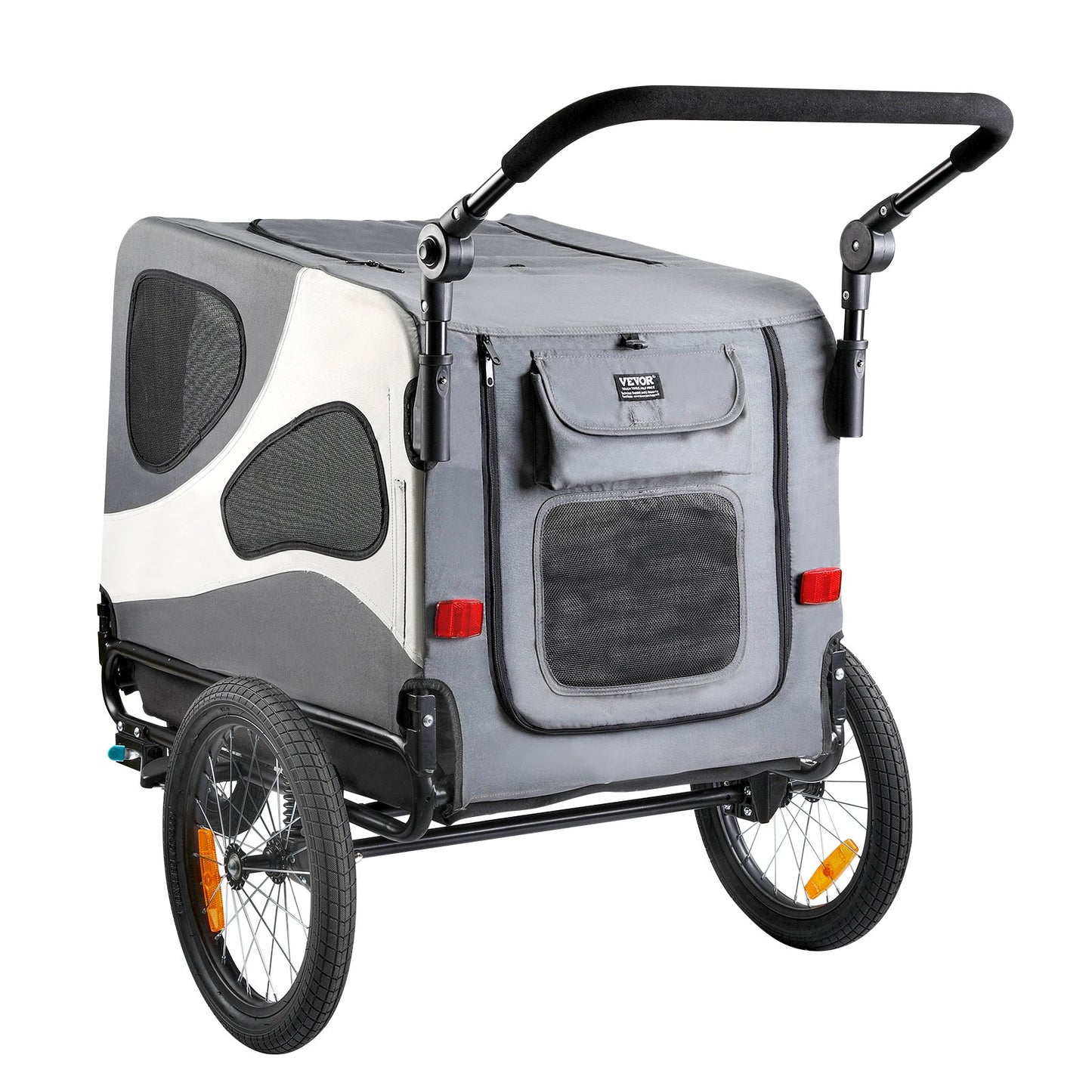 VEVOR Dog Bike Trailer, Supports up to 100 lbs, 2-in-1 Pet Stroller Cart Bicycle Carrier, Easy Folding,-$180