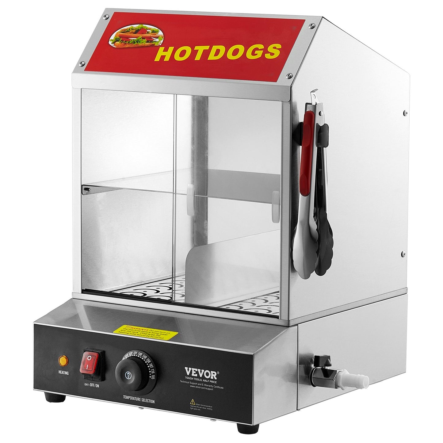 VEVOR Hot Dog Steamer, 28.5QT, 2-Tier Hot Dog Hut Steamer, 86℉~185℉ Temperature Control,-$185