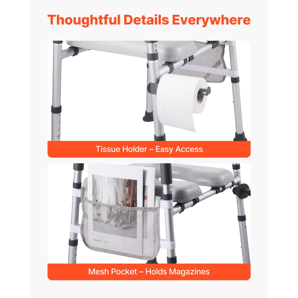 VEVOR Raised Toilet Seat with Arms, 400 lbs Load Capacity, Adjustable Height and Width,-$50