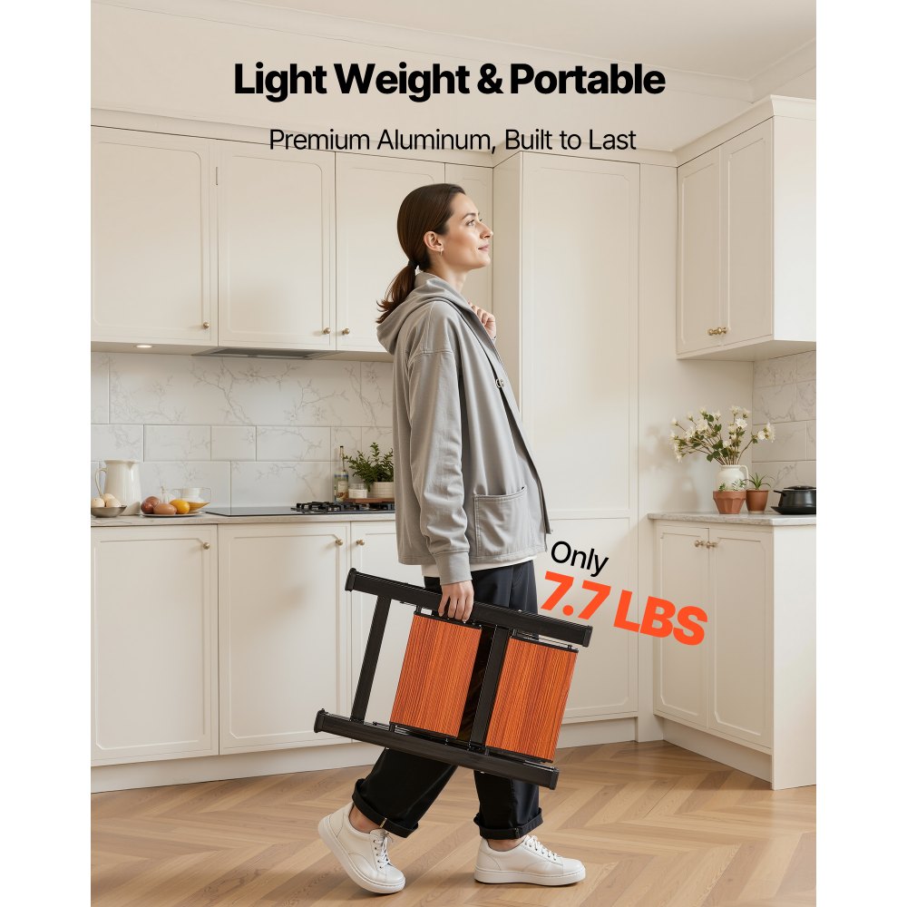 VEVOR 2 Step Ladder, Folding Step Stool with Wide Anti-Slip Pedal and Comfort Handgrip,-$30