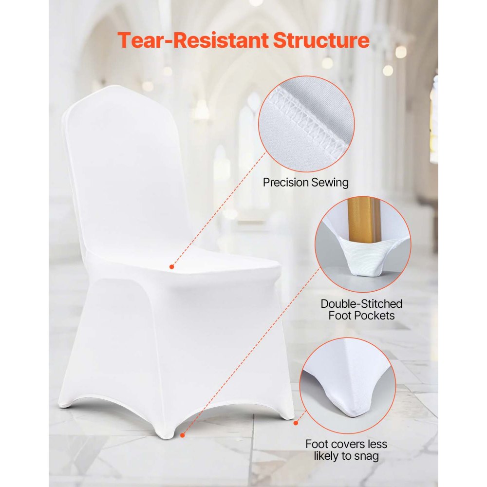 Open Box(95% New)VEVOR Stretch Spandex Folding Chair Covers, Universal Fitted Chair Cover(100PCS White),-$55