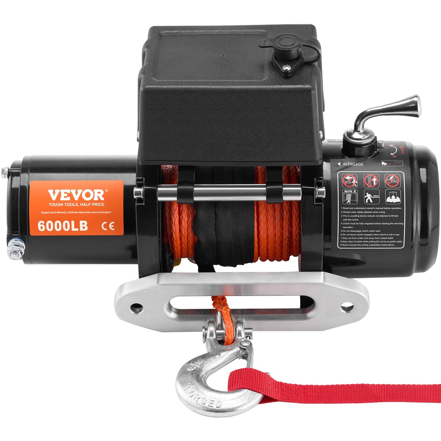 VEVOR Electric Winch, 6000 lb, 12V DC Truck Winch with Φ1/4 in x 55 ft Synthetic Rope Aluminum,-$180