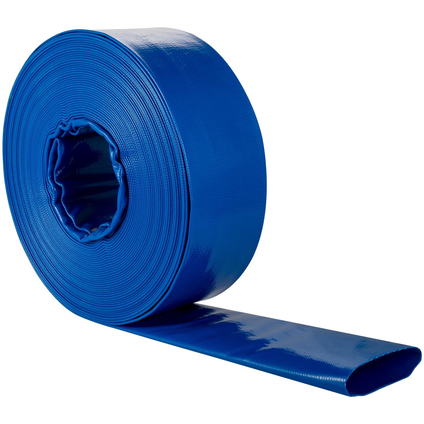 VEVOR Discharge Hose, 1-1/2" x 100', PVC Fabric Lay Flat Hose, Heavy Duty Backwash Drain Hose with Clamps