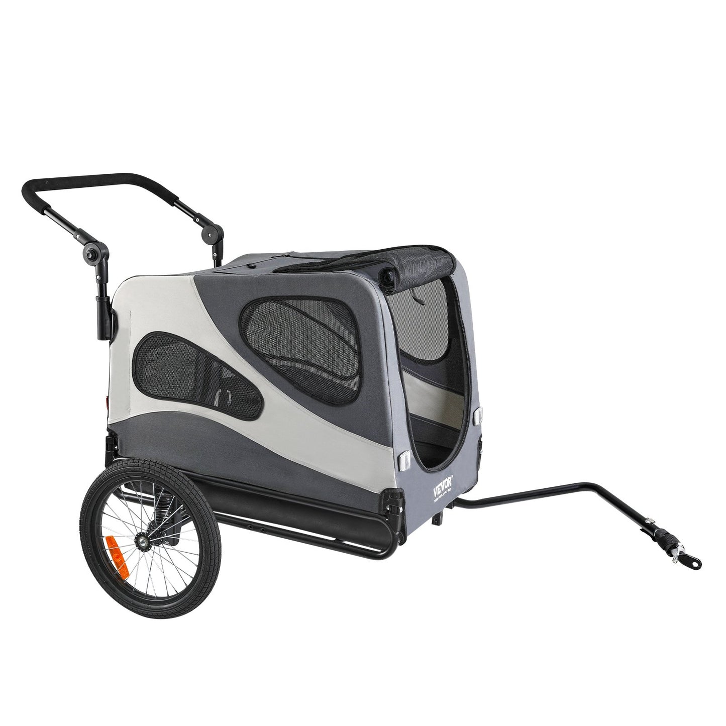 VEVOR Dog Bike Trailer, Supports up to 100 lbs, 2-in-1 Pet Stroller Cart Bicycle Carrier, Easy Folding,-$180