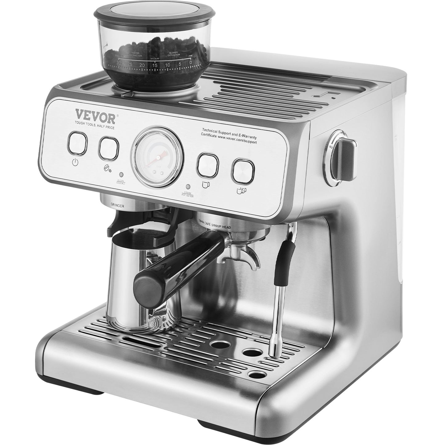 VEVOR Espresso Machine with Grinder, 15 Bar Semi Automatic Espresso Coffee Maker,-$270