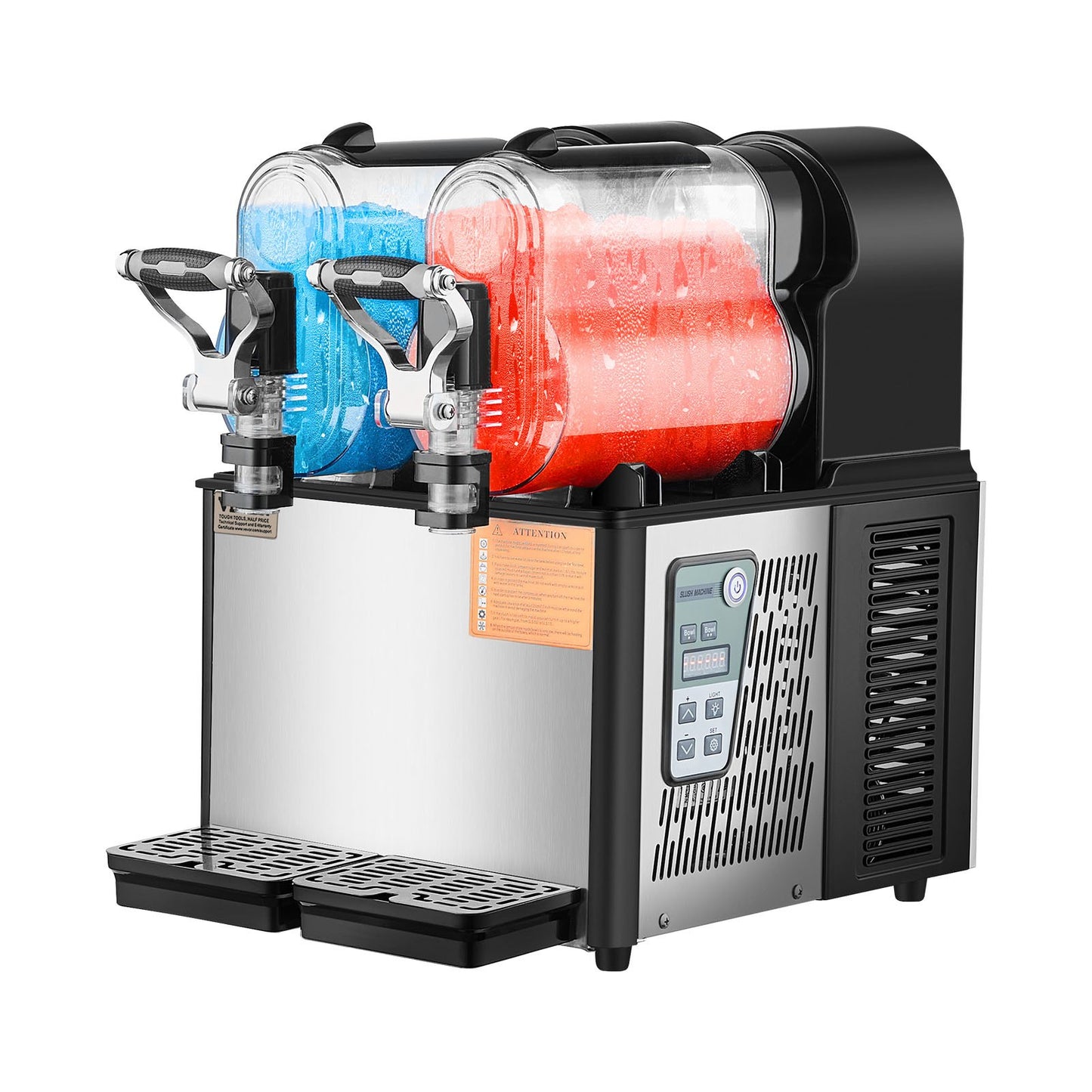 VEVOR Commercial Slushy Machine, 3Lx2 Double Tank Frozen Drink Machine, 24 Cups,-$600