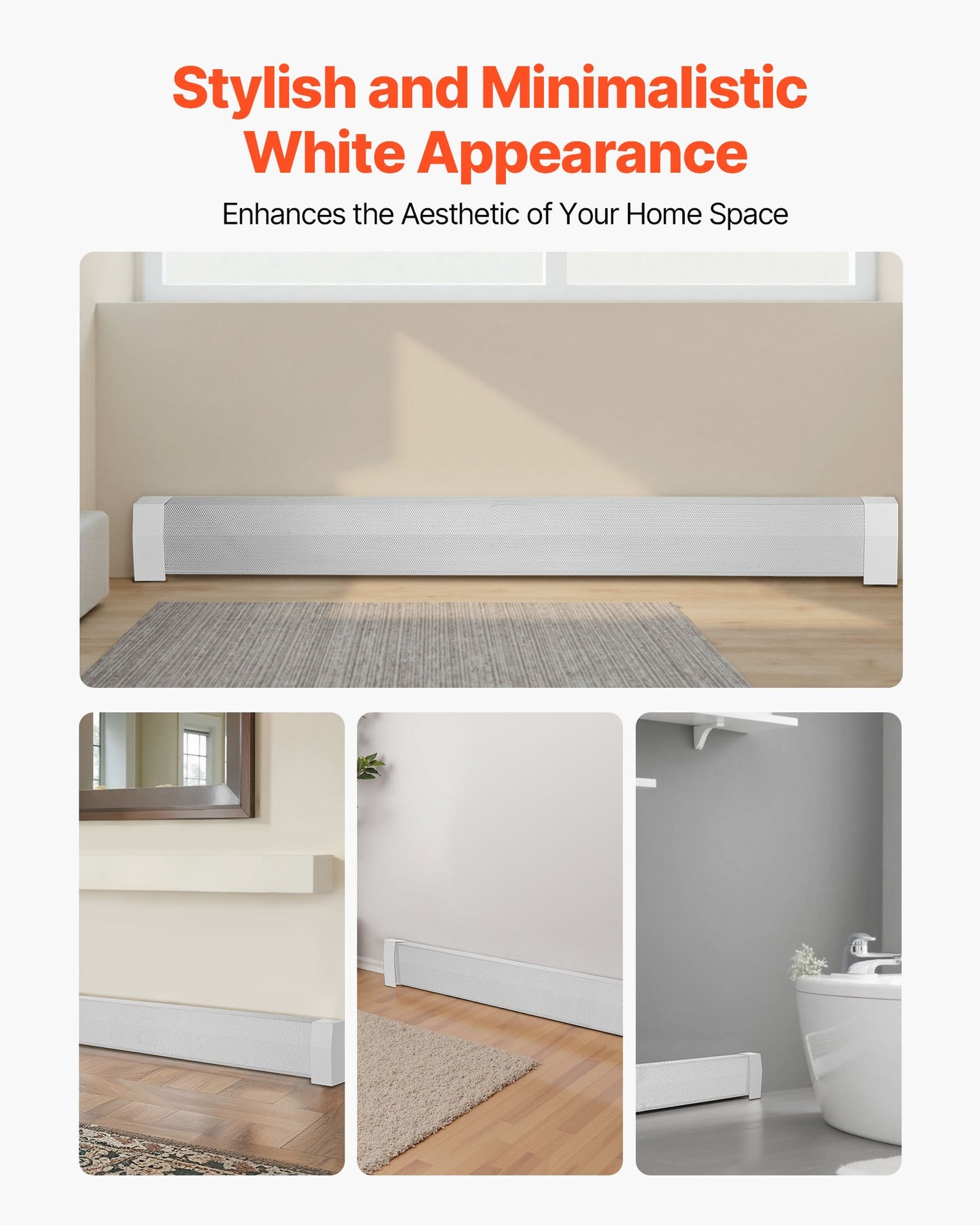 VEVOR Baseboard Heater Covers, Premium Series 6 ft Standard Electric Heating Unit Front Cover,-$65