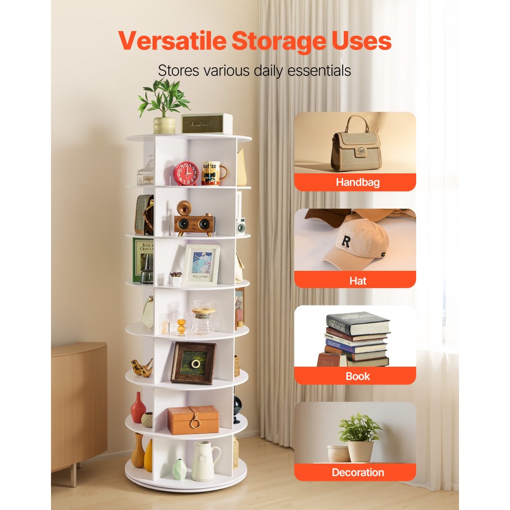VEVOR 7 Tiers Rotating Shoe Rack Tower, 360° Spinning Shoe Rack, Revolving Storage Round Display,-$85