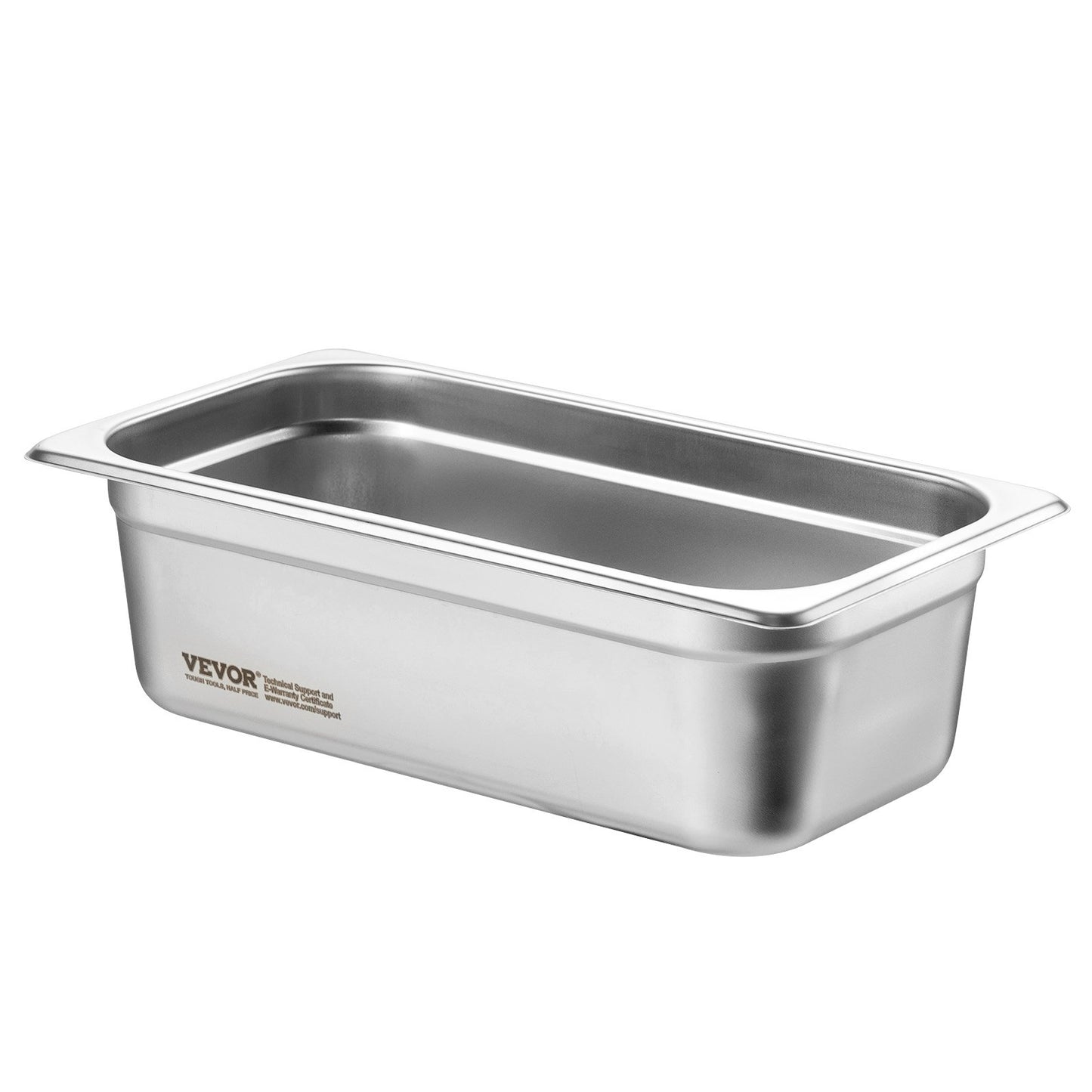VEVOR 6 Pack Hotel Pans, 1/3 Size Anti-Jam Steam Pan, 0.8mm Thick Restaurant Steam Table Pan,-$35