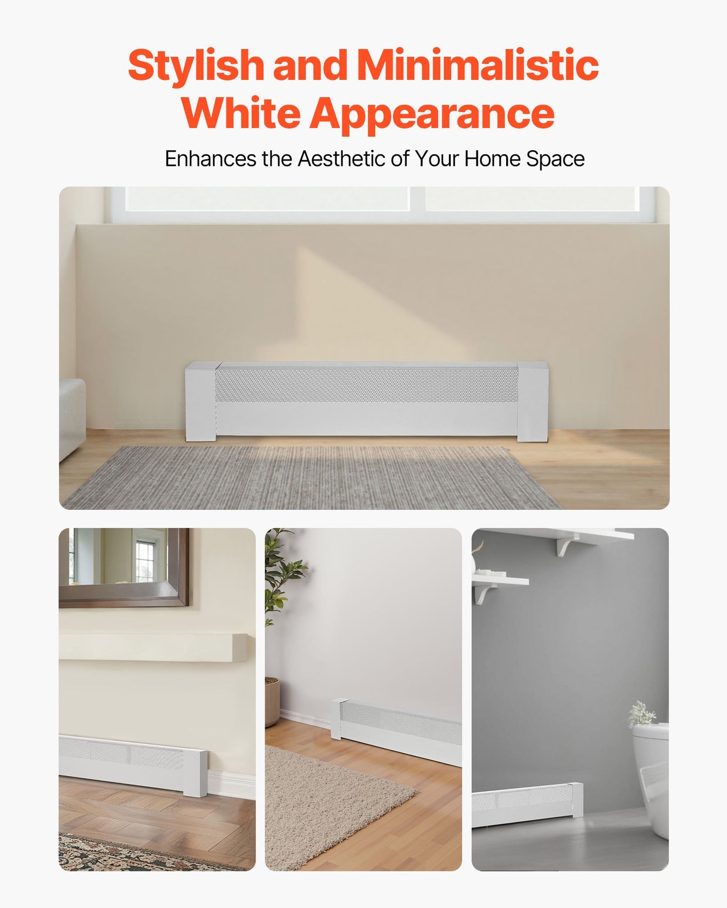 VEVOR Baseboard Heater Covers, Basic Series 3 ft Standard Electric Heating Unit Front Cover,-$35