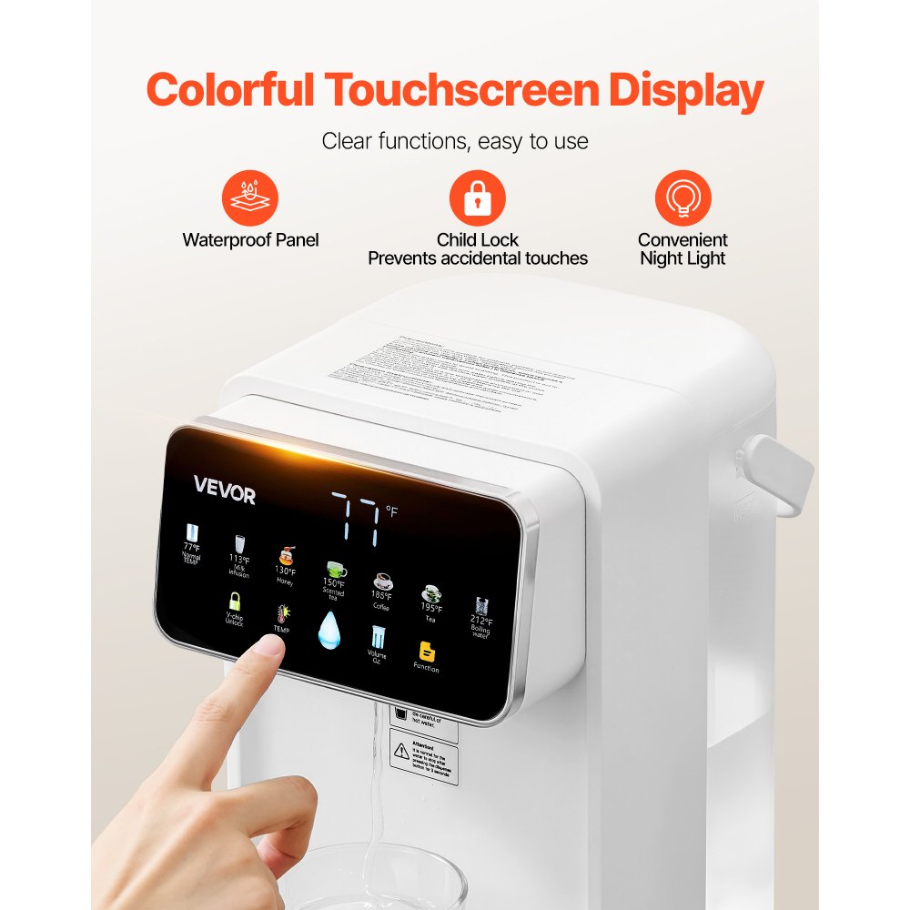 VEVOR Instant Hot Water Dispenser, Countertop Boiling Water Dispenser with Adjustable 7 Temperatures,-$55