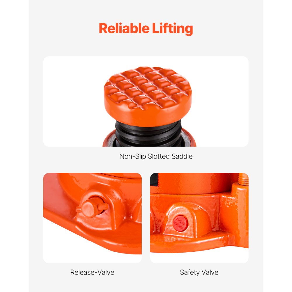 VEVOR Hydraulic Bottle Jack, 20 Ton/44092 lbs Welded Bottle Jack with 6.69''-12.6'' Lifting Range,-$40