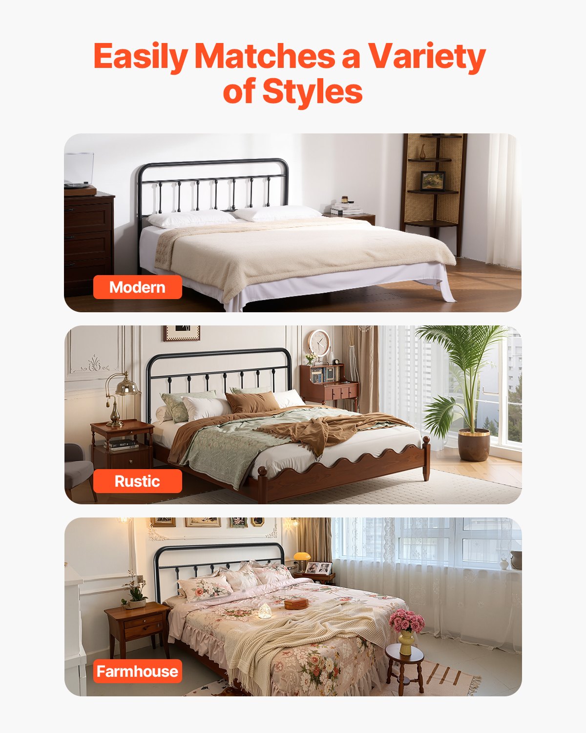VEVOR Metal Headboard, Queen Size Headboard with Adjustable Height, Metal Headboard for Queen Size Bed,-$70