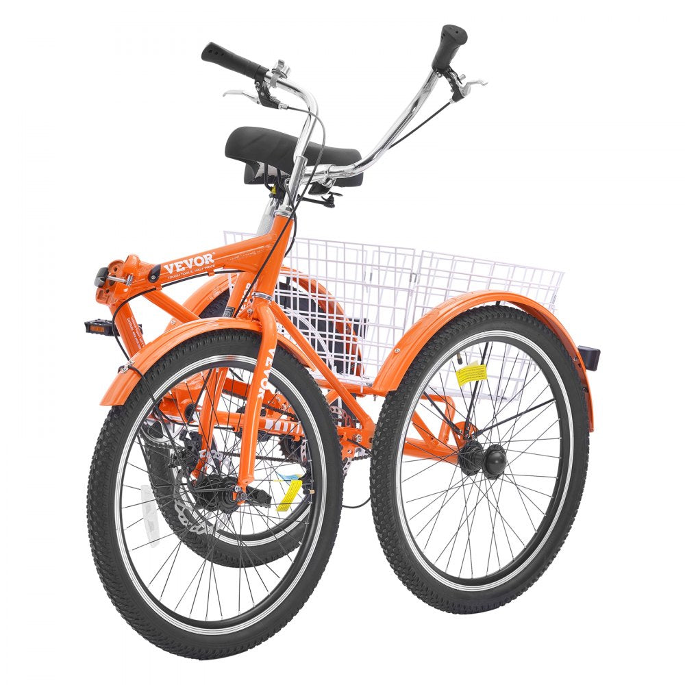 VEVOR Folding Adult Tricycle, 20-Inch Adult Folding Trikes, Lightweight Aluminum Alloy 3 Wheel Cruiser Bike