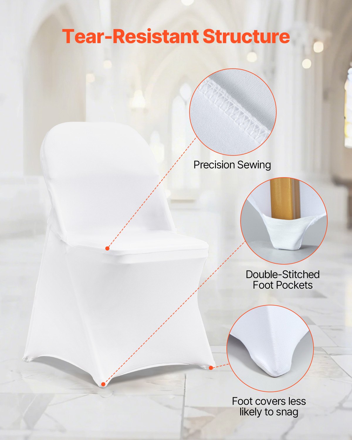 VEVOR Stretch Spandex Folding Chair Covers, Universal Fitted Chair Cover, Removable Washable,-$25