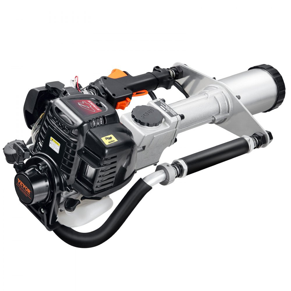 VEVOR 37.77cc Gas-Powered T Post Driver, 4-Stroke Engine Gasoline Fence Piling Pounder, with 3 Post Driving Head