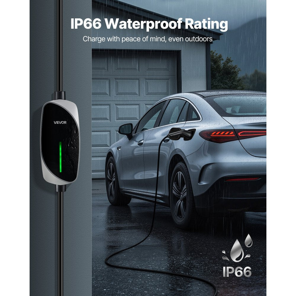 VEVOR Level 1&2 EV Charger, 16 Amp, Electric Vehicle Portable Charger with 25 ft Charging Cable,-$95