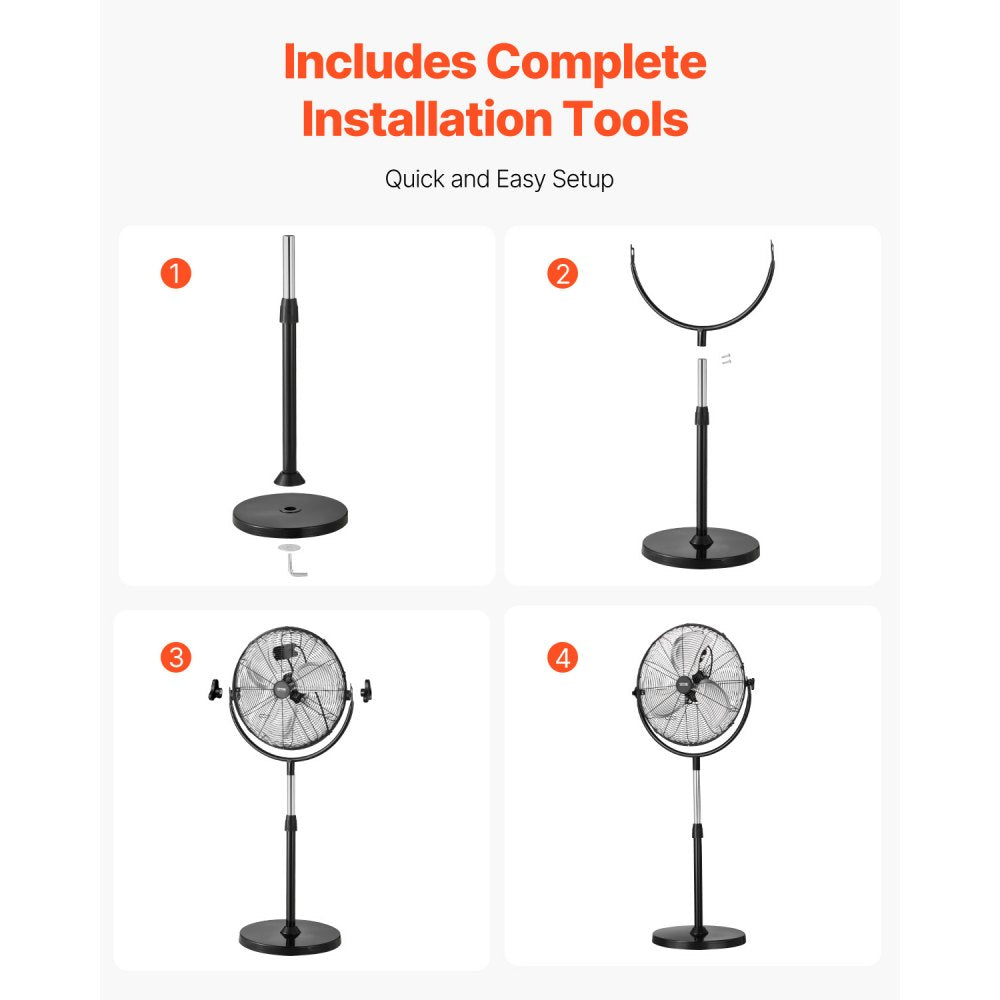 VEVOR Industrial Pedestal Fan, 18 Inch Standing Fan with 45.3 to 57.9 Inches Adjustable Height,-$70