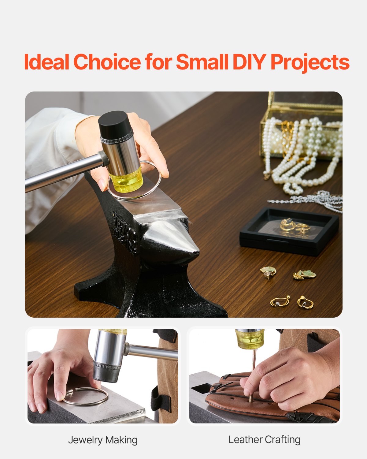 VEVOR Single Horn Anvil, 25lbs Cast Steel Anvil, High Hardness Rugged Round Horn Anvil with Stable Base,-$50