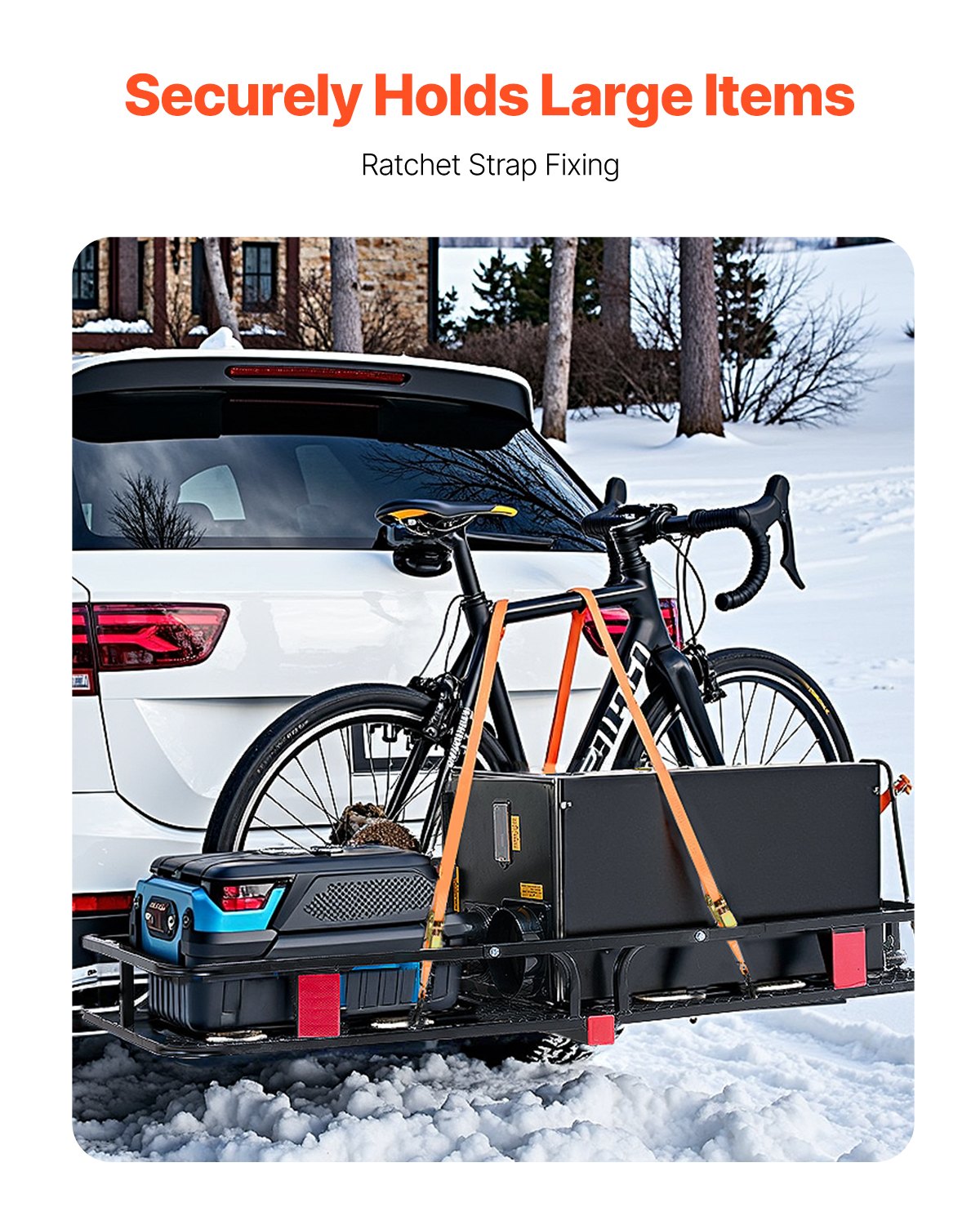 VEVOR 53" x 19" x 5", Hitch Cargo Carrier, 500 lbs Capacity Hitch Cargo Carrier with Hitch Stabilizer,-$70